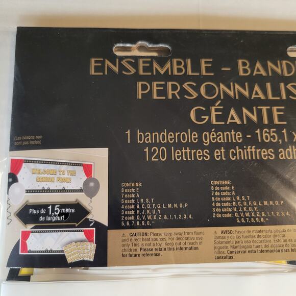 Giant Customizable Banner Kit 65x20in W/ Letters Numbers Red Gold Black, Party - Picture 6 of 7